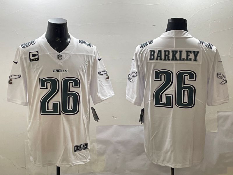 Men Philadelphia Eagles #26 Barkley White 2025 Nike Vapor Limited NFL Jersey style 2->philadelphia eagles->NFL Jersey